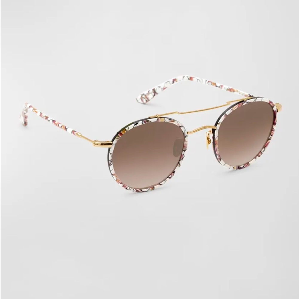 KREWE Porter Round Acetate & Titanium Aviator Sunglasses